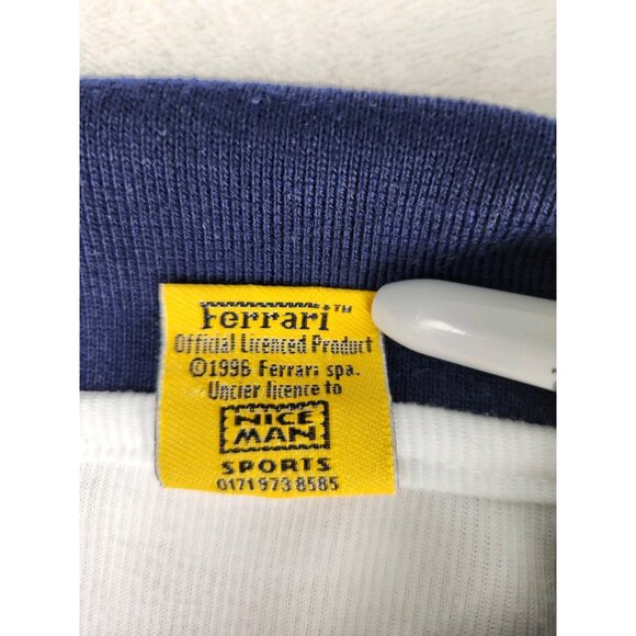 Vintage 1996 Ferrari Michael Schumacher Men's White Polo Shirt 2XL Nice Man - Picture 6 of 12